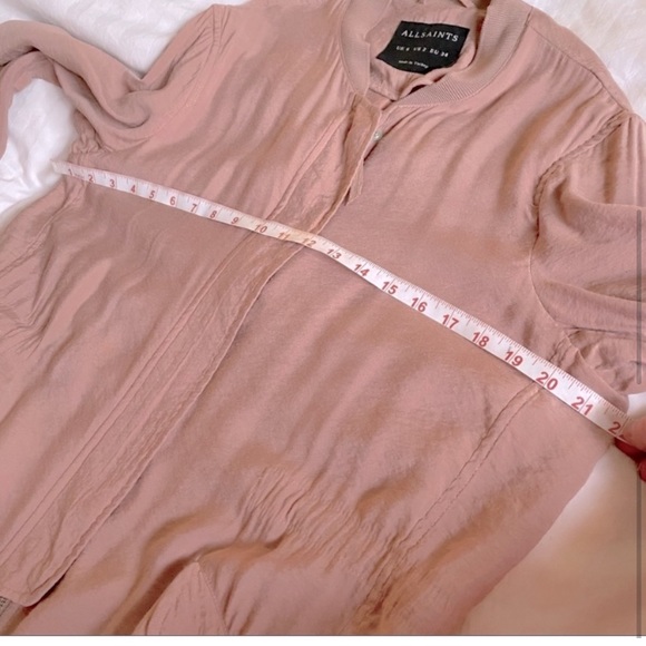AllSaints Elio Bomber Parka Coat in dusty rose - sz 2 - Picture 15 of 15